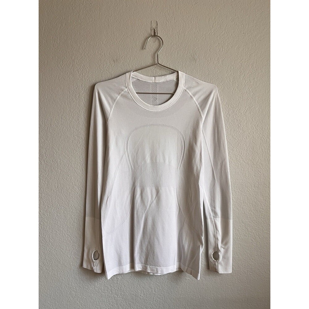 Lululemon Swiftly Tech Long Sleeve Crew Shirt in White Size US 8